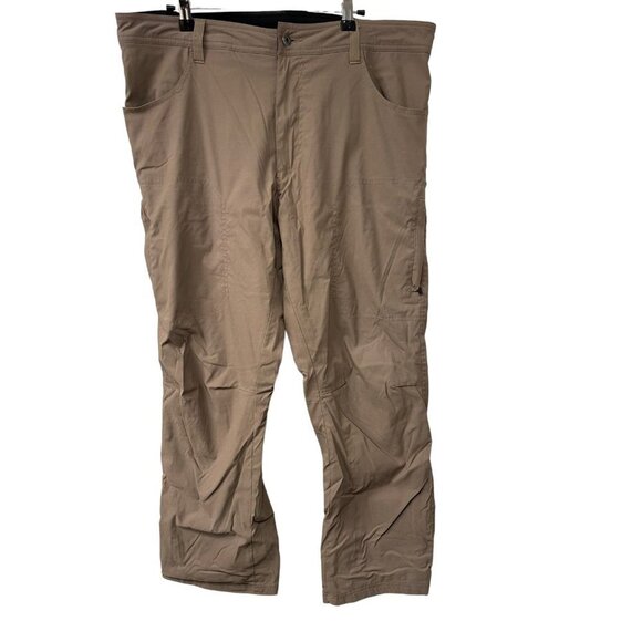 Eddie Bauer Pants Men's 36x30 Brown Tan Fleece Lined Tech zippered pockets - Picture 1 of 6
